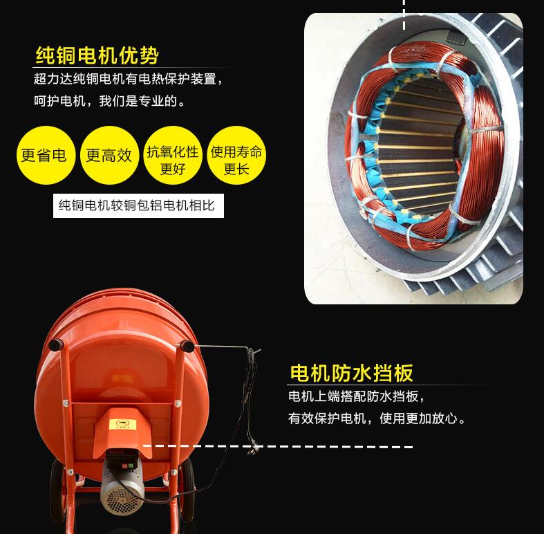便攜式小型攪拌機(jī)純銅電機(jī)展示